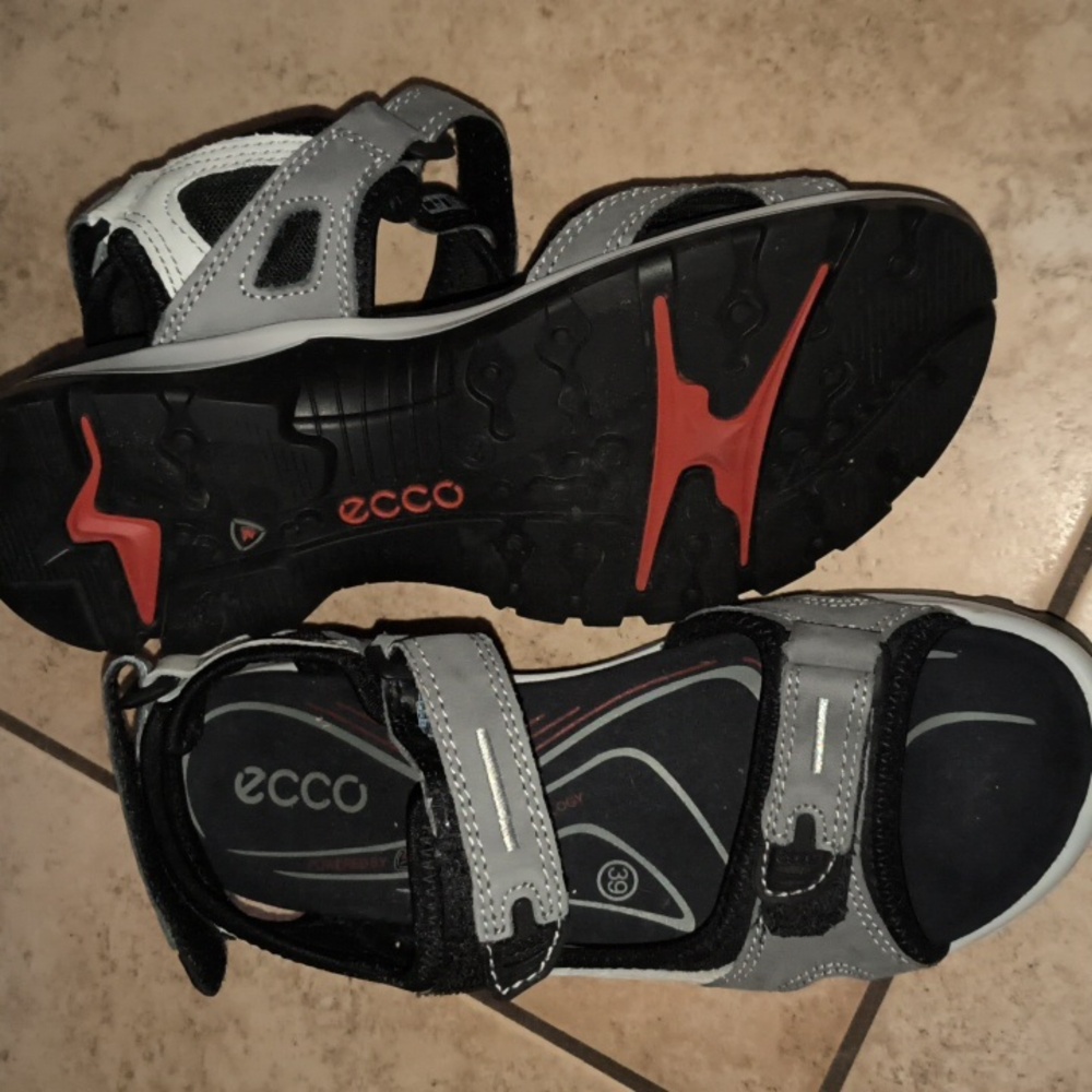 ECCO Black and Gray Sandals